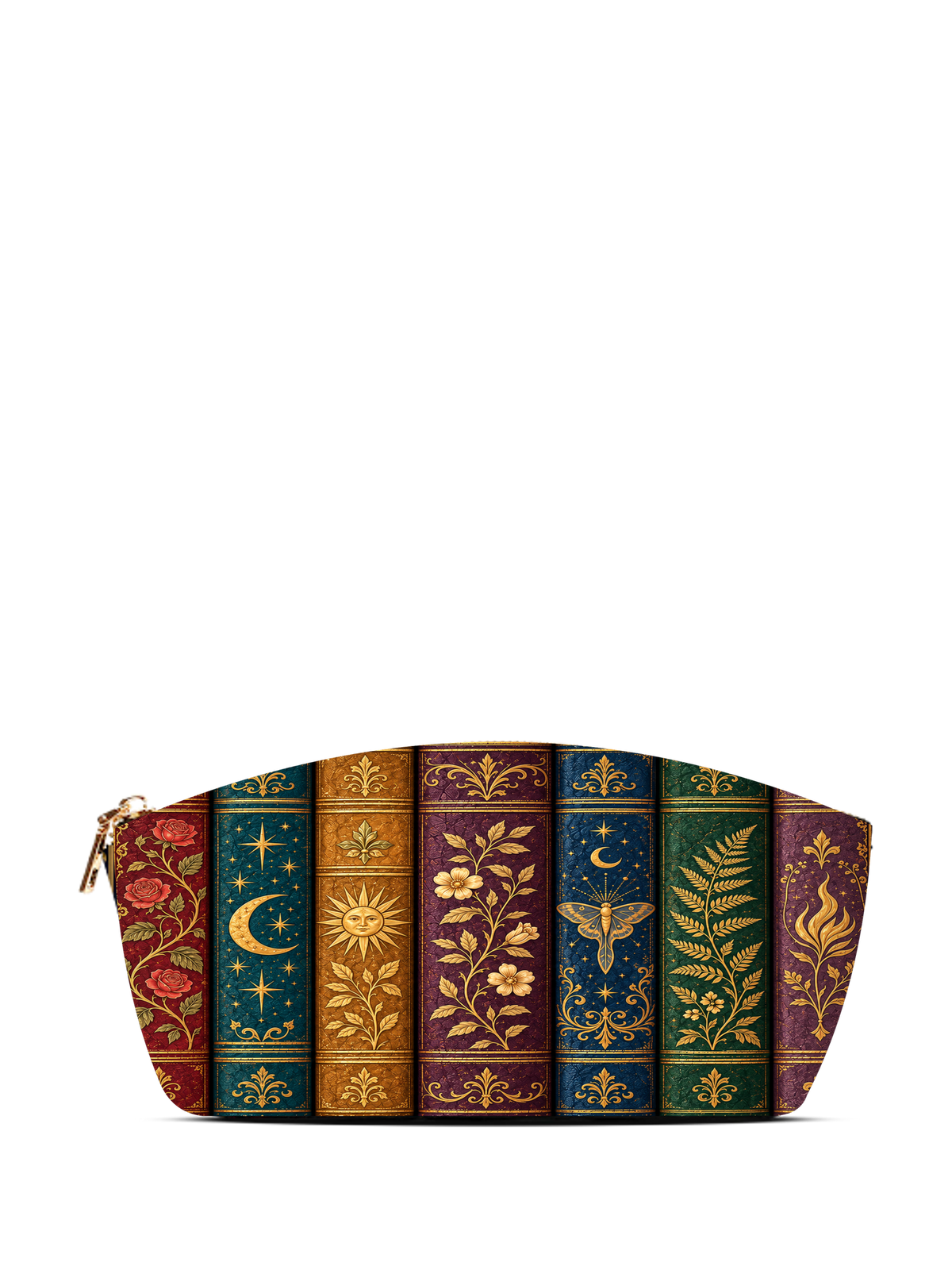 "The Gilded Shelf" Book Spines Eclipse Makeup Bag
