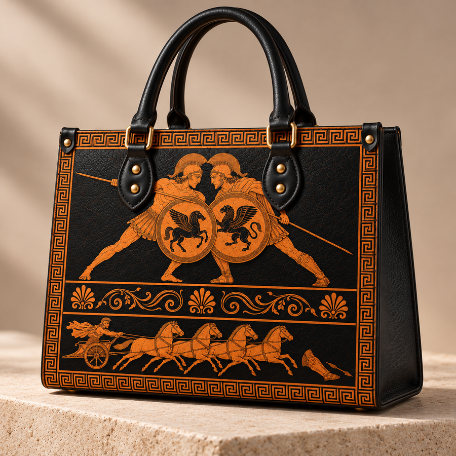 "The Iliad" Art Edition Leather Handbag
