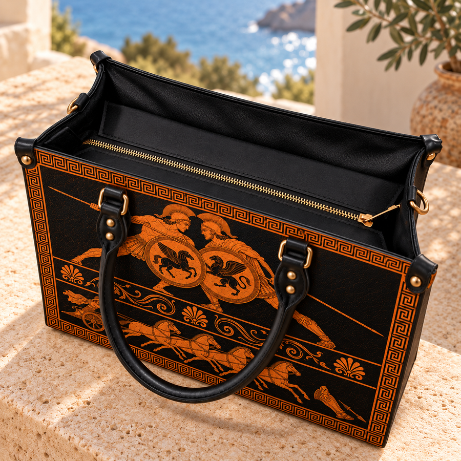 "The Iliad" Art Edition Leather Handbag