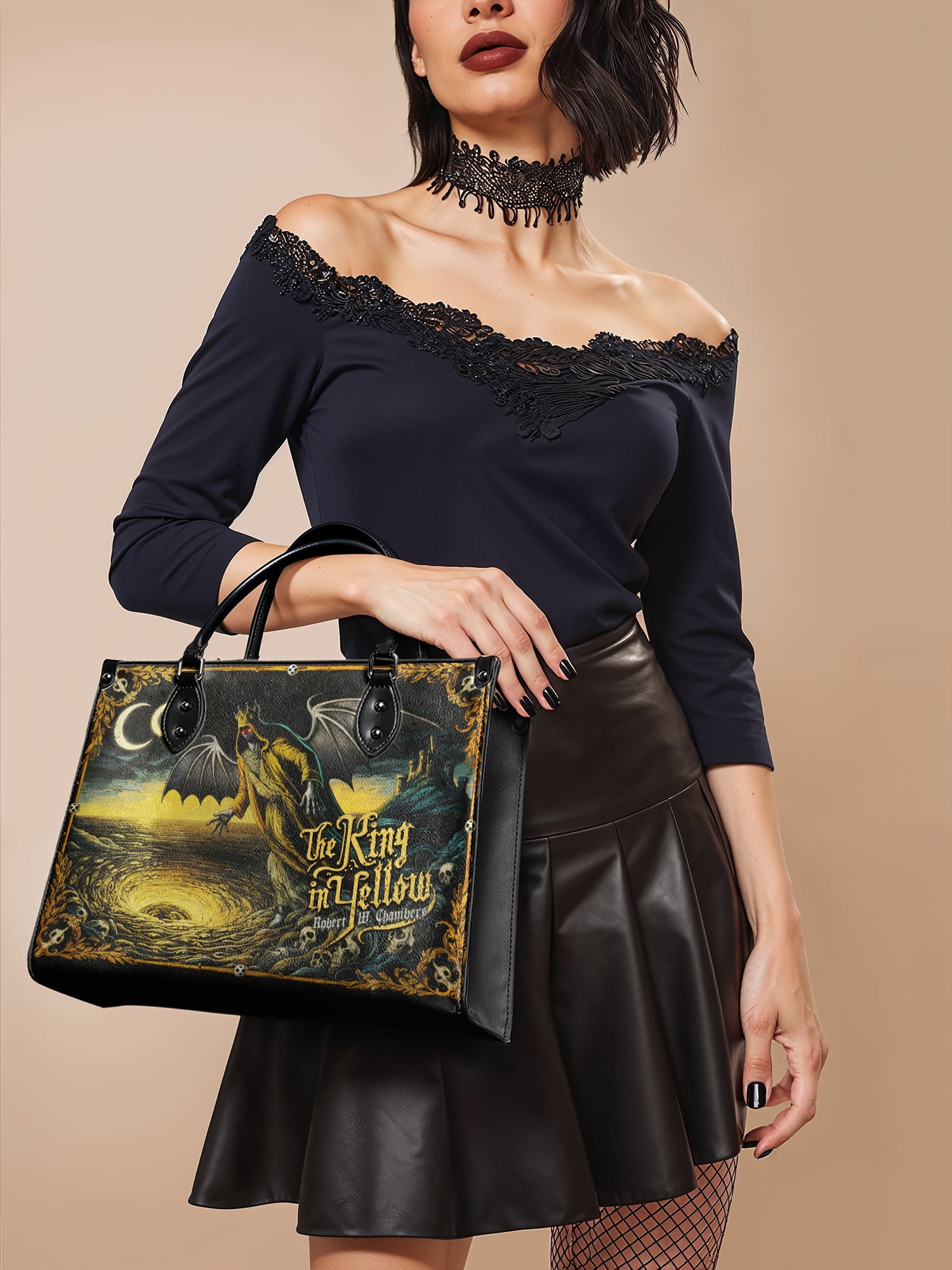 "The King In Yellow" - Black Interior - Leather Handbag