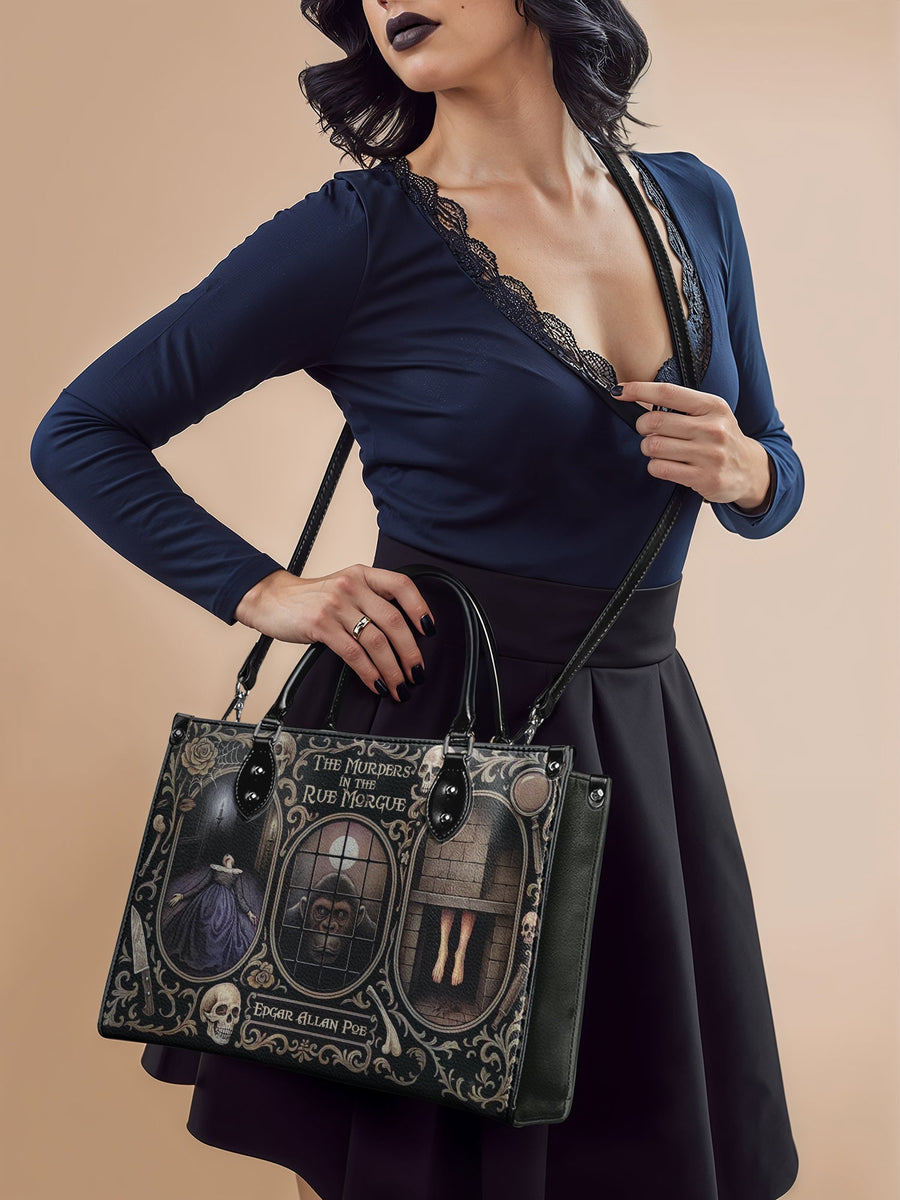 "The Murders In The Rue Morgue" - Black Interior - Leather Handbag