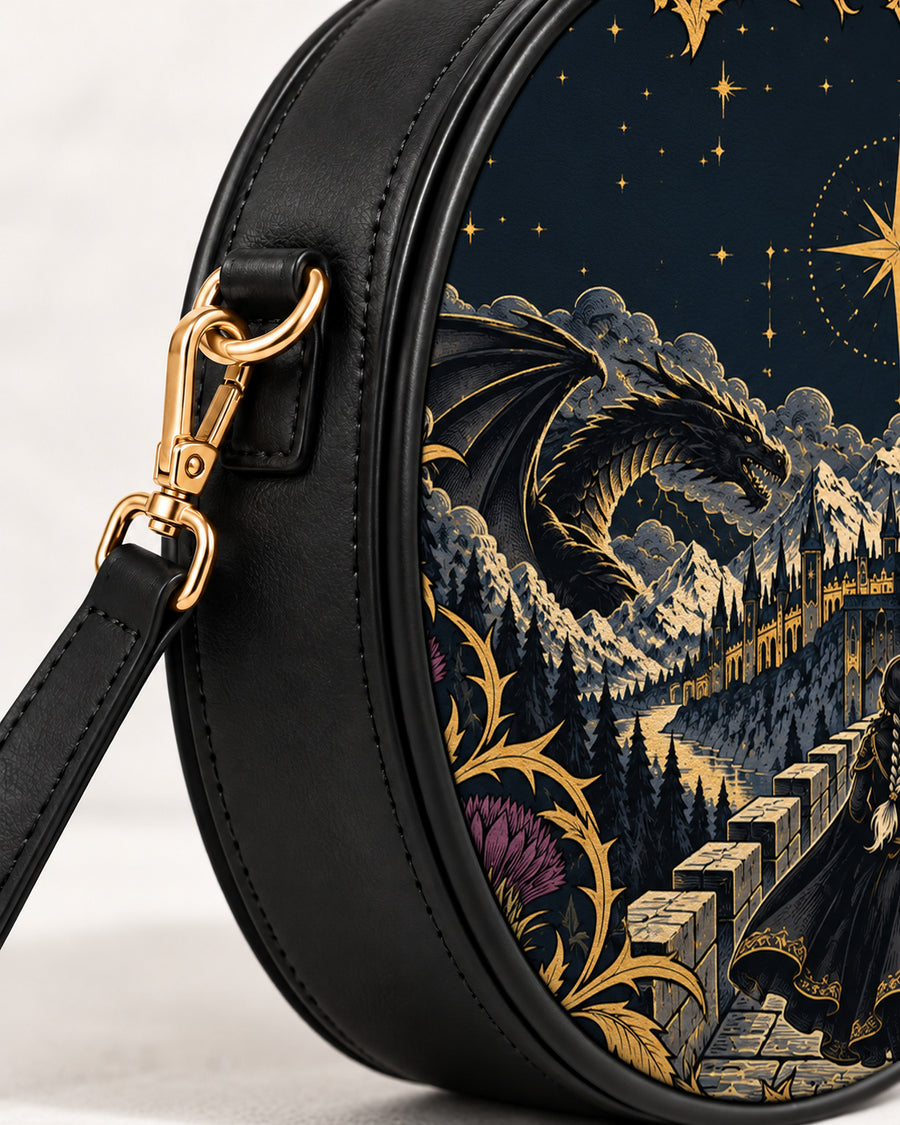 "The Parapet" Starlit Dragons Circle Crossbody Bag