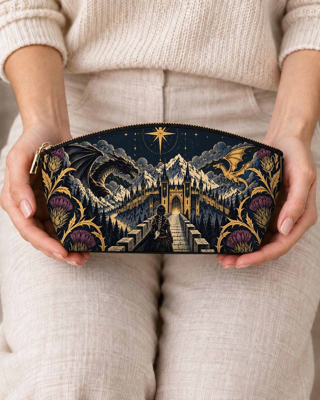 "The Parapet" Starlit Dragons Eclipse Makeup Bag