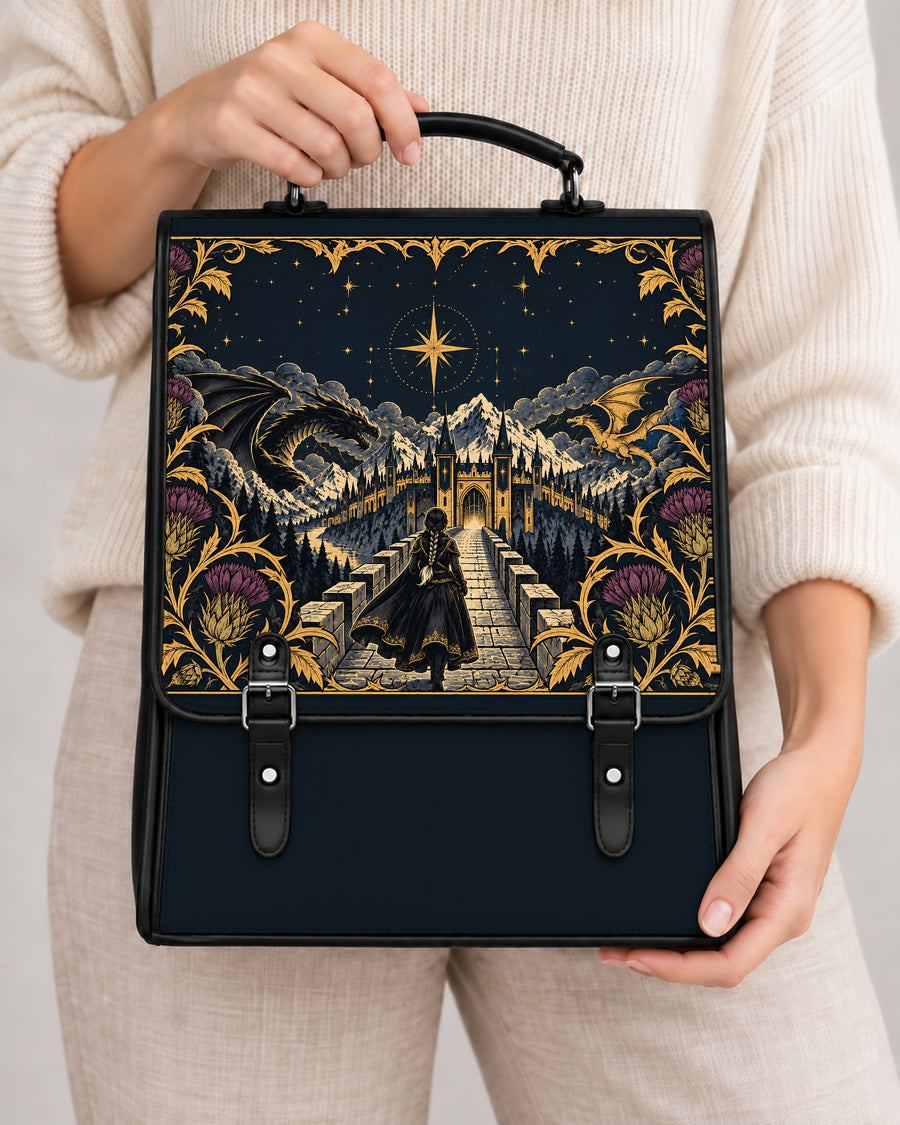 "The Parapet" Starlit Dragons Leather Backpack