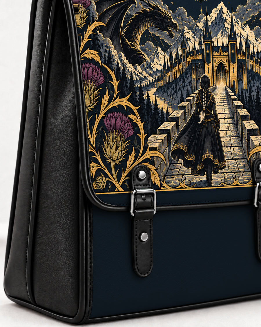 "The Parapet" Starlit Dragons Leather Backpack