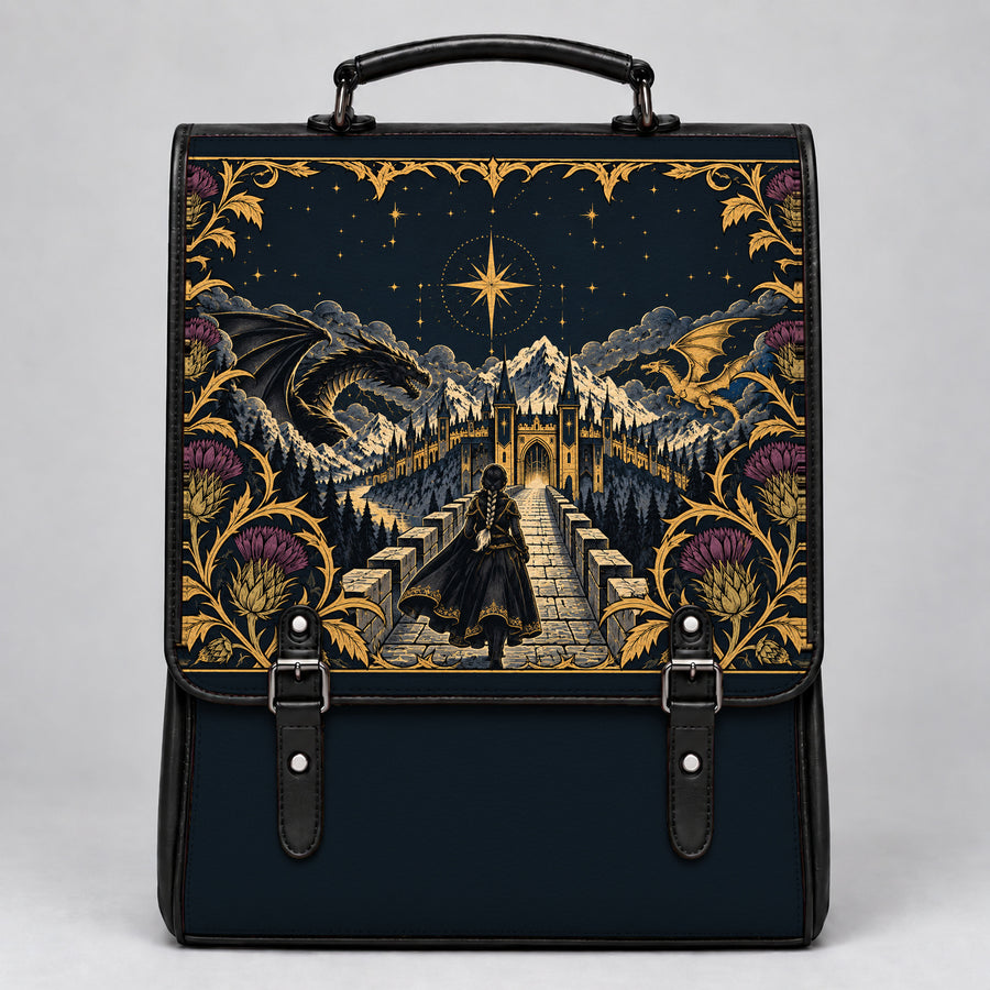 "The Parapet" Starlit Dragons Leather Backpack