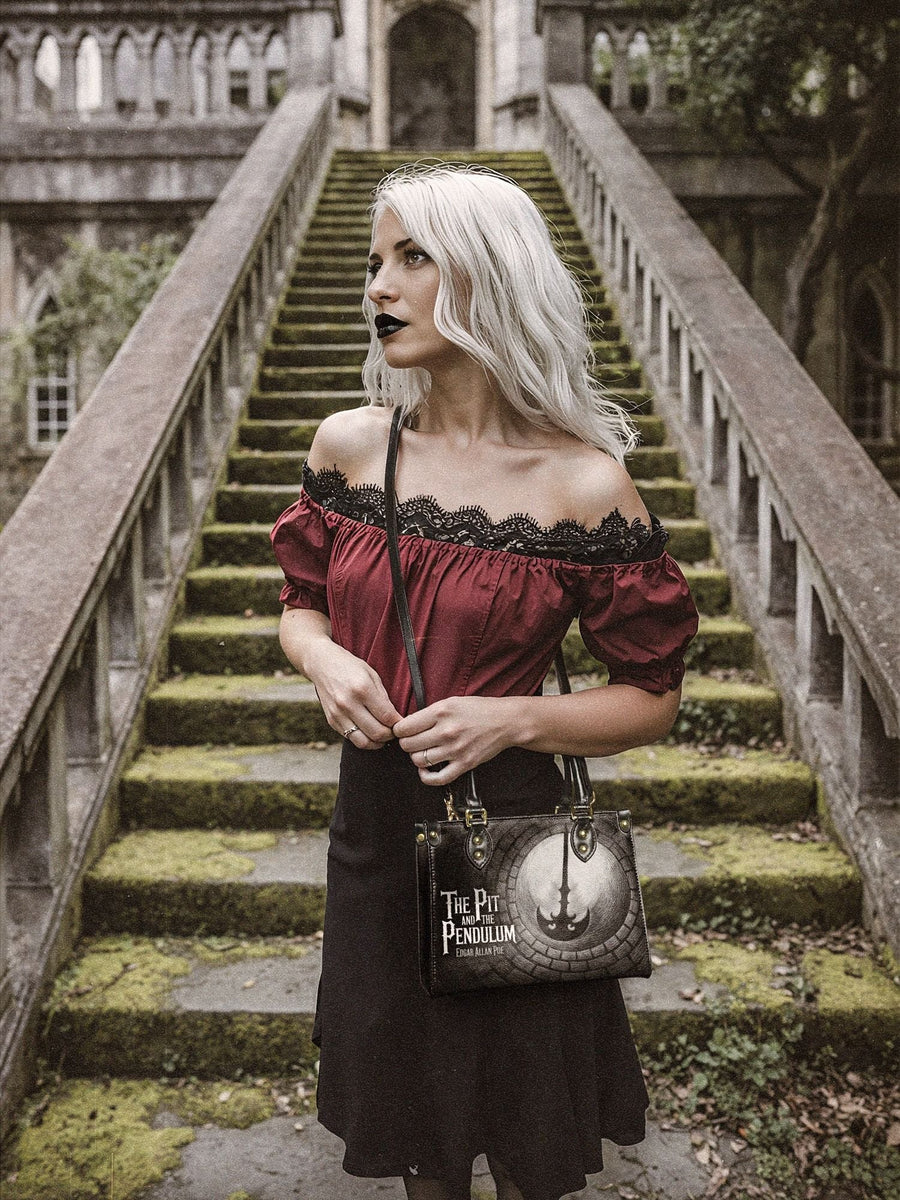 "The Pit And The Pendulum" Small Leather Handbag