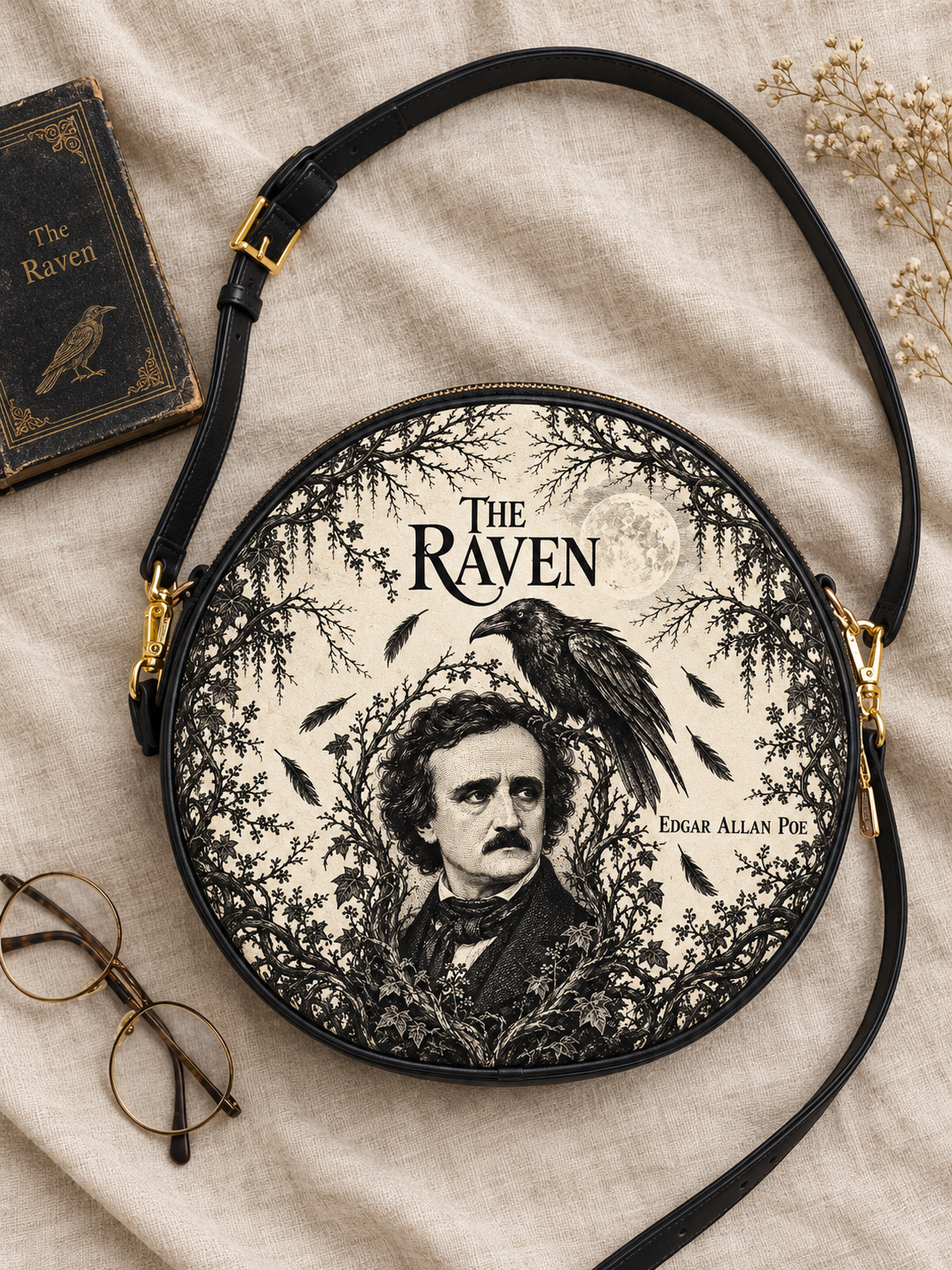 "The Raven" Circle Crossbody Bag