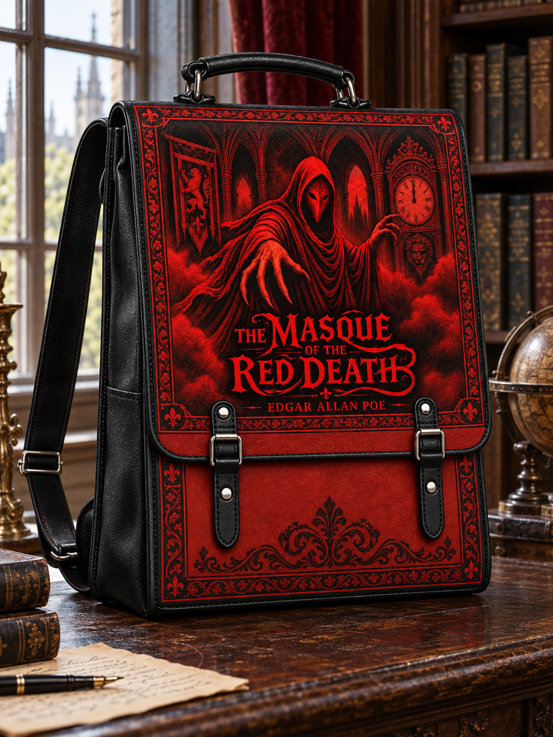 "The Masque Of The Red Death" Leather Backpack