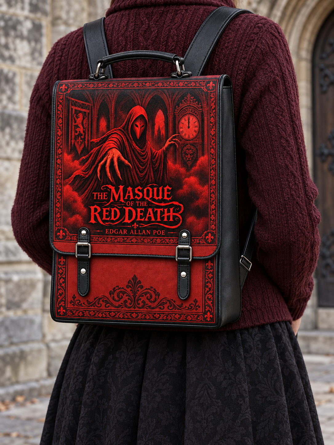 "The Masque Of The Red Death" Leather Backpack