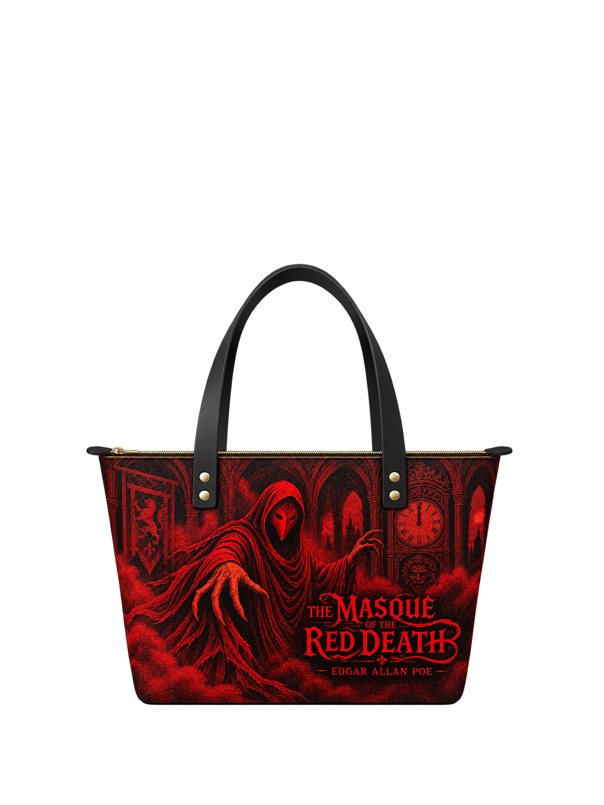 "The Masque Of The Red Death" Leather Tote Bag