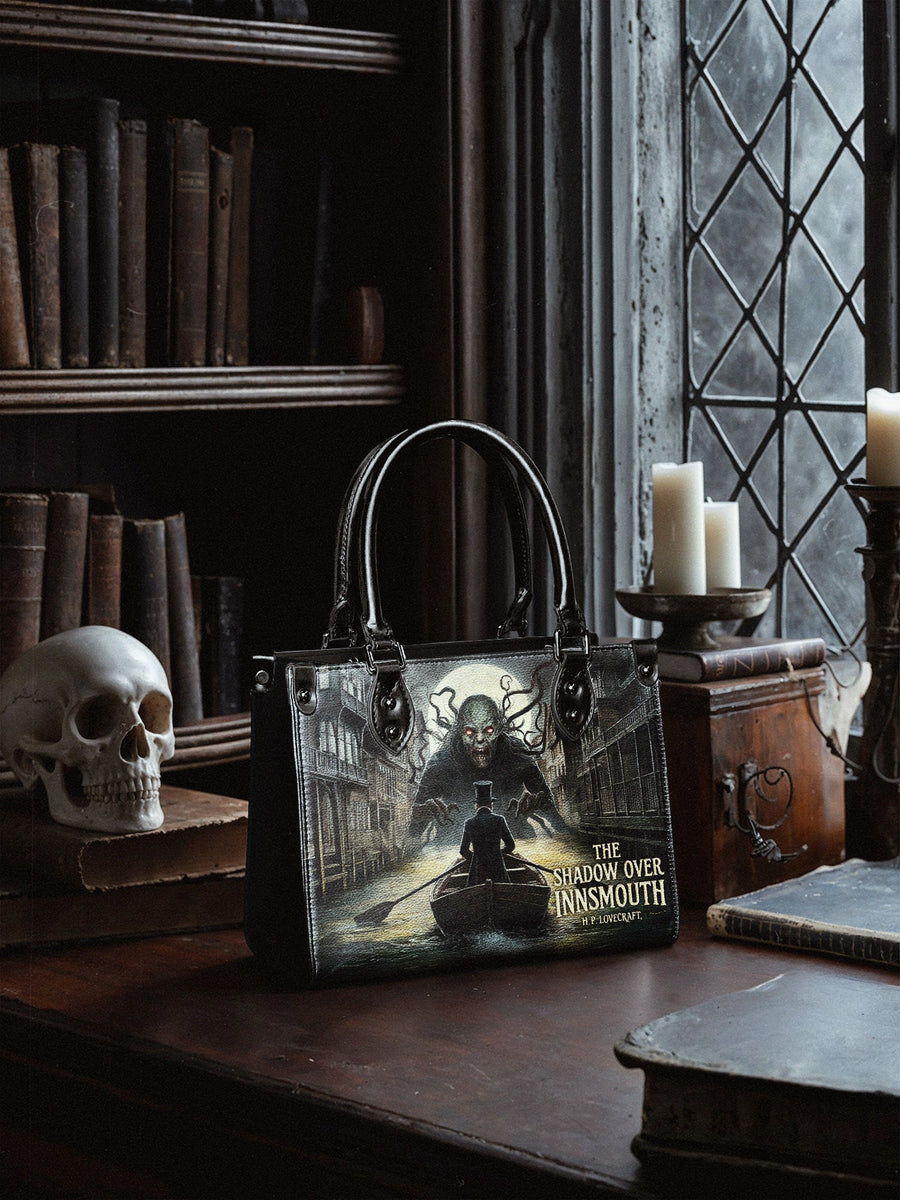 "The Shadow Over Innsmouth" - Black Interior - Small Leather Handbag
