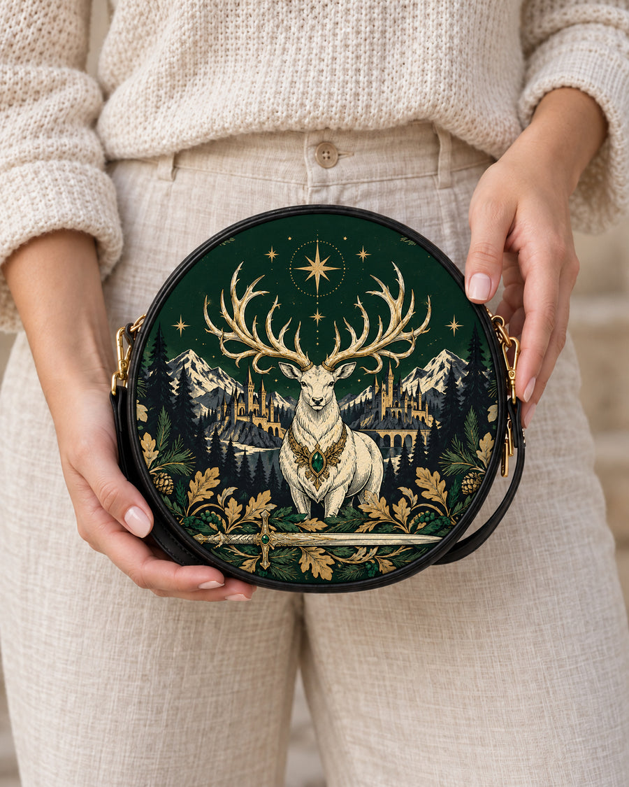 "The White Stag" Northern Court Circle Crossbody Bag