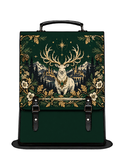 "The White Stag" Northern Court Leather Backpack