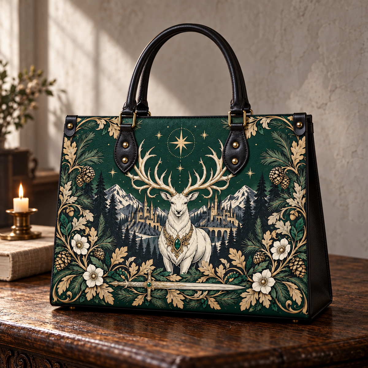 "The White Stag" Northern Court Leather Handbag