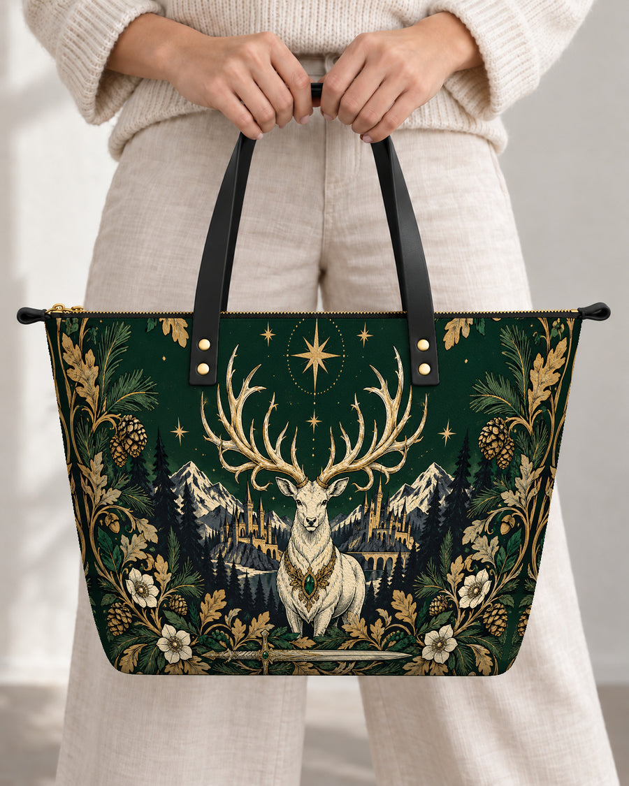 "The White Stag" Northern Court Leather Tote Bag