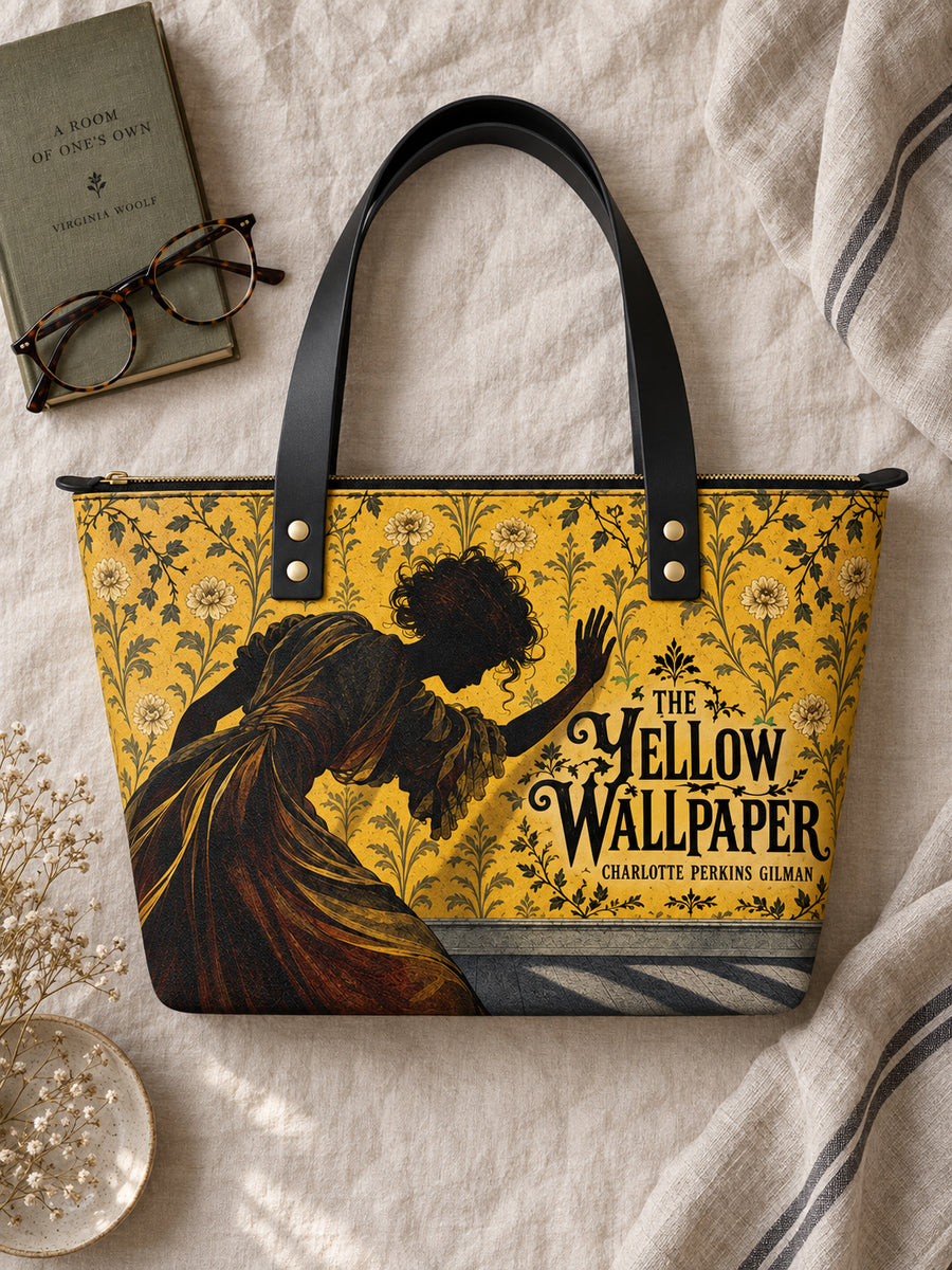 "The Yellow Wallpaper" Leather Tote Bag