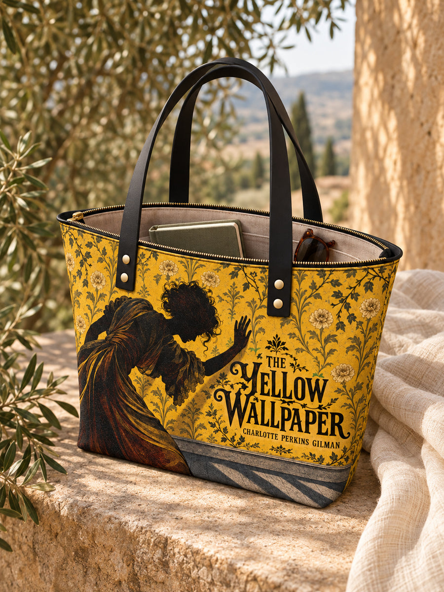 "The Yellow Wallpaper" Leather Tote Bag