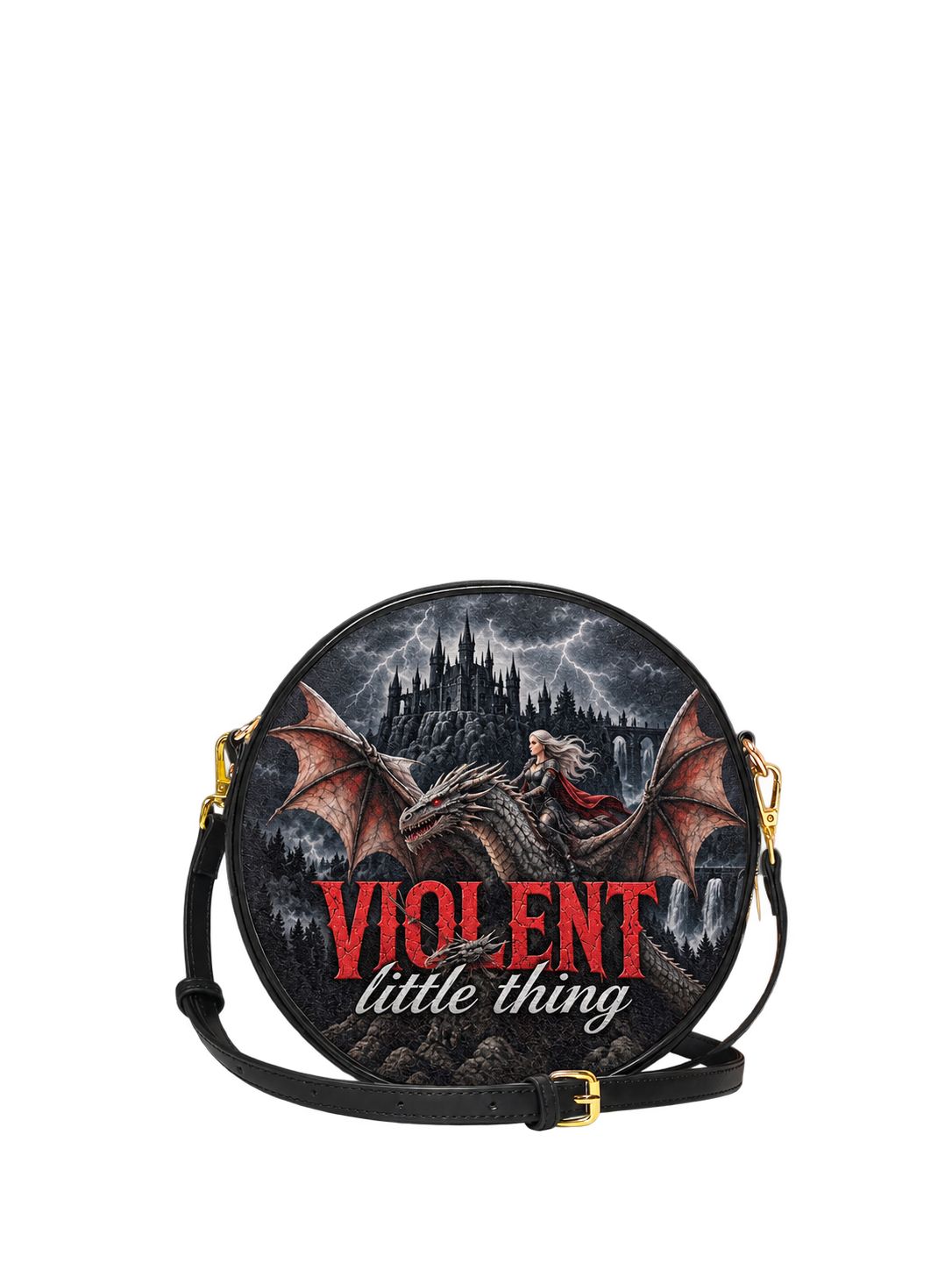 "Violent Little Thing" Dragon Rider Circle Crossbody Bag