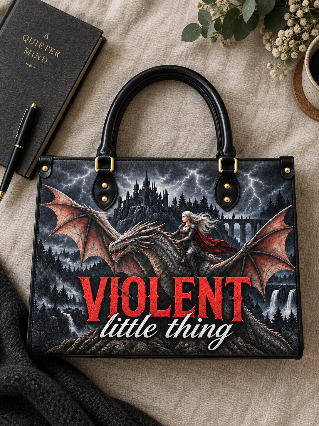 "Violent Little Thing" Dragon Rider Leather Handbag