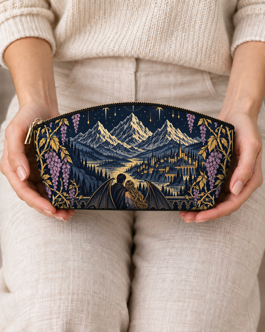 "Wisteria Balcony" Winged Lovers Eclipse Makeup Bag