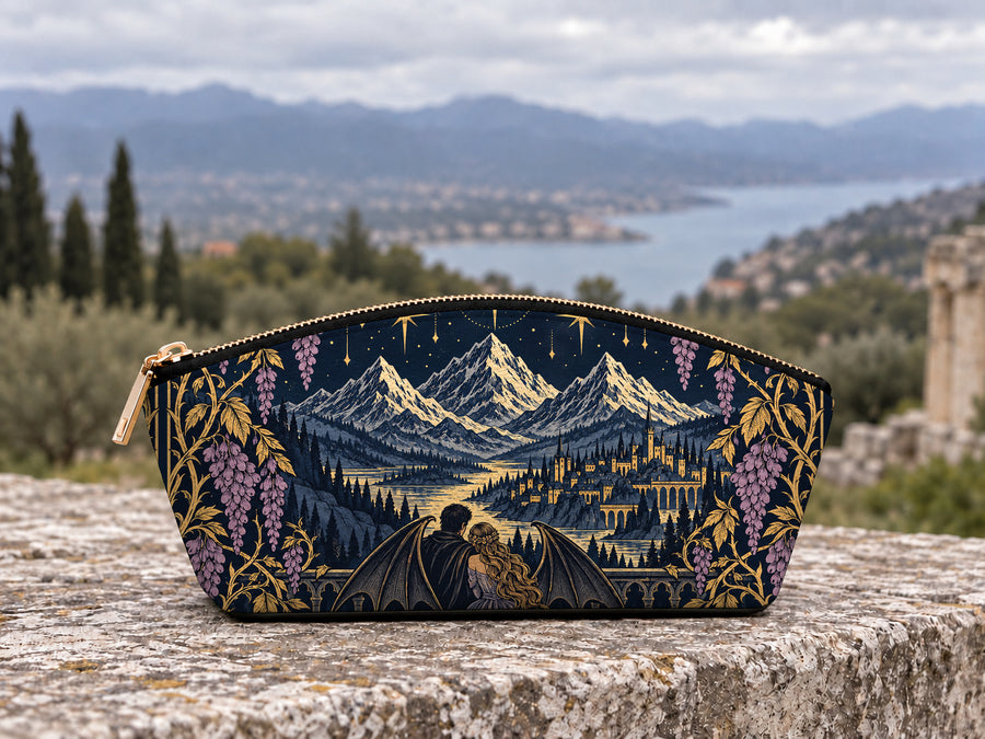"Wisteria Balcony" Winged Lovers Eclipse Makeup Bag
