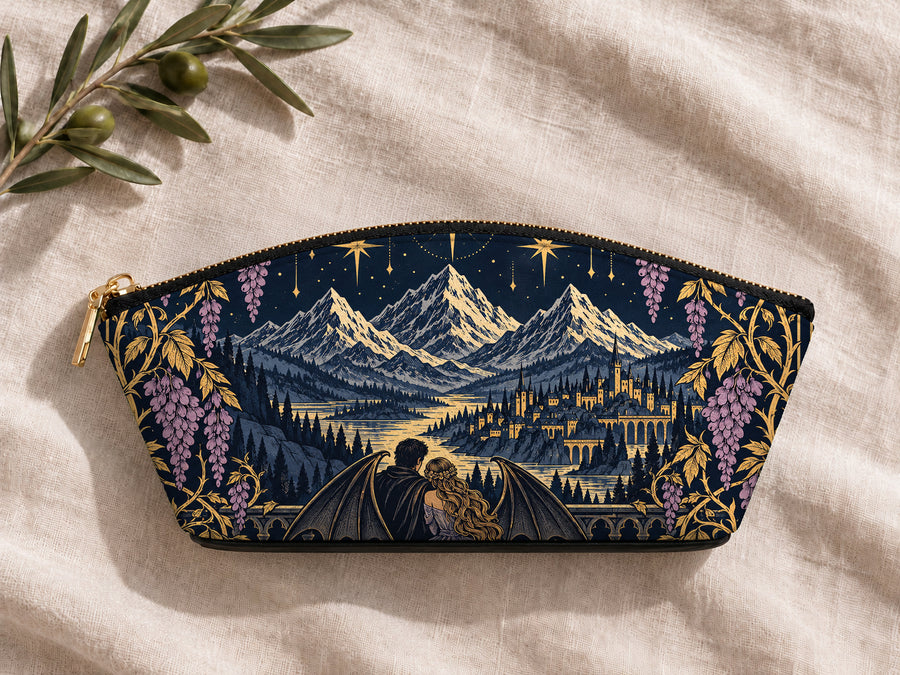 "Wisteria Balcony" Winged Lovers Eclipse Makeup Bag