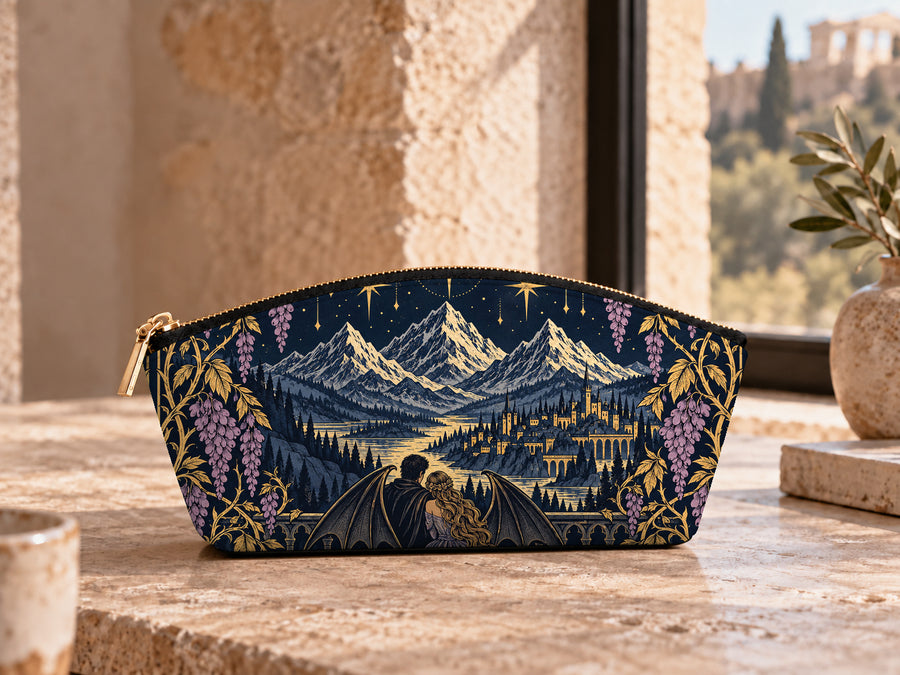 "Wisteria Balcony" Winged Lovers Eclipse Makeup Bag