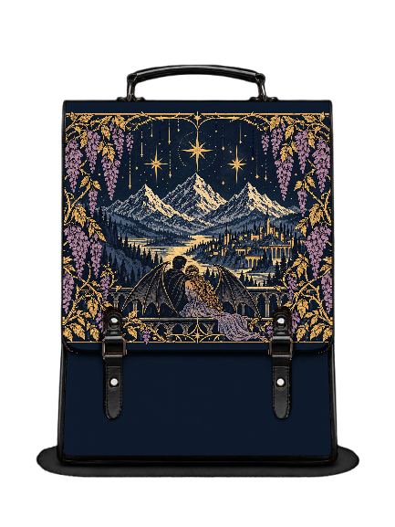 "Wisteria Balcony" Winged Lovers Leather Backpack