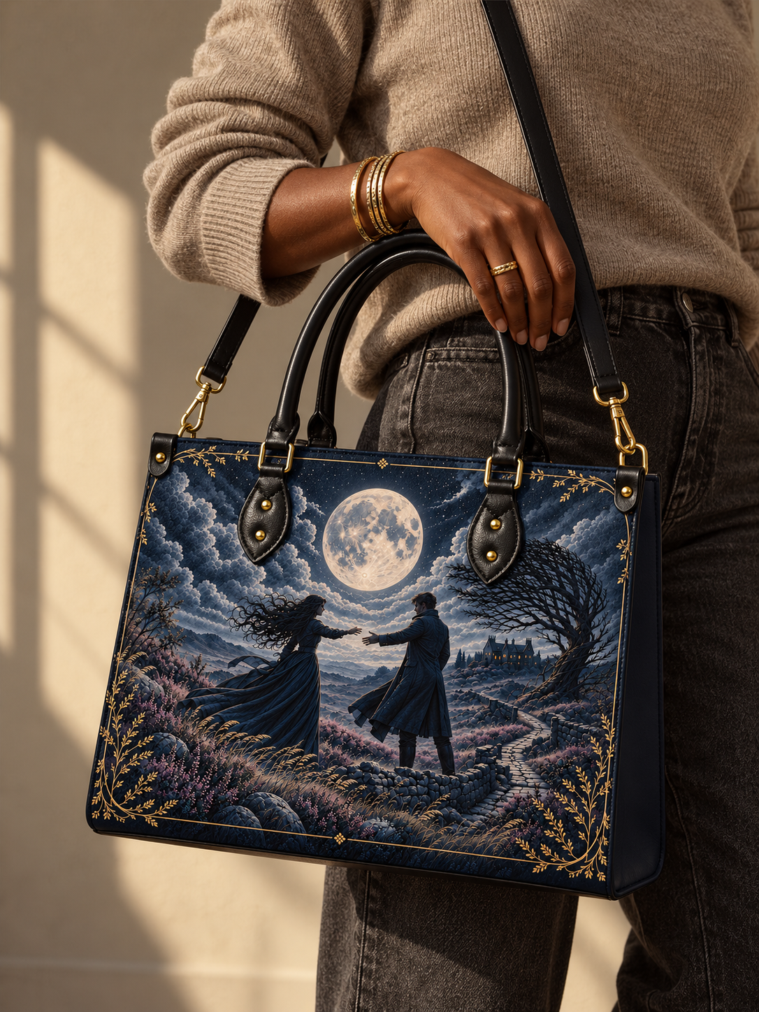 "Wuthering Heights" Windswept Moors Art Edition Leather Handbag