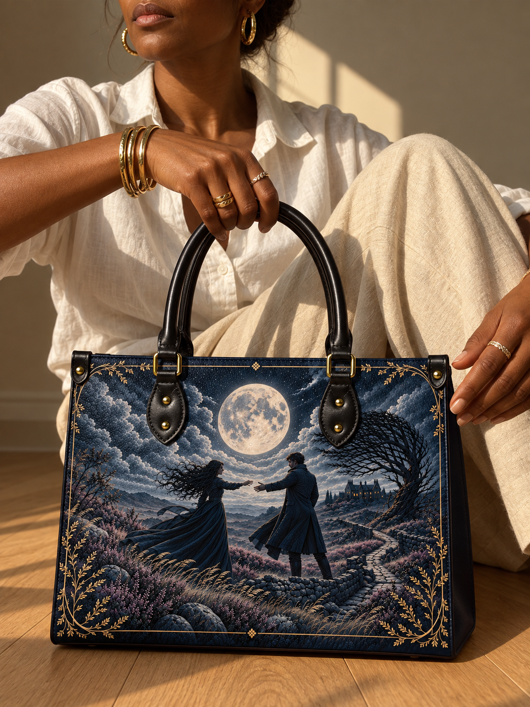 "Wuthering Heights" Windswept Moors Art Edition Leather Handbag