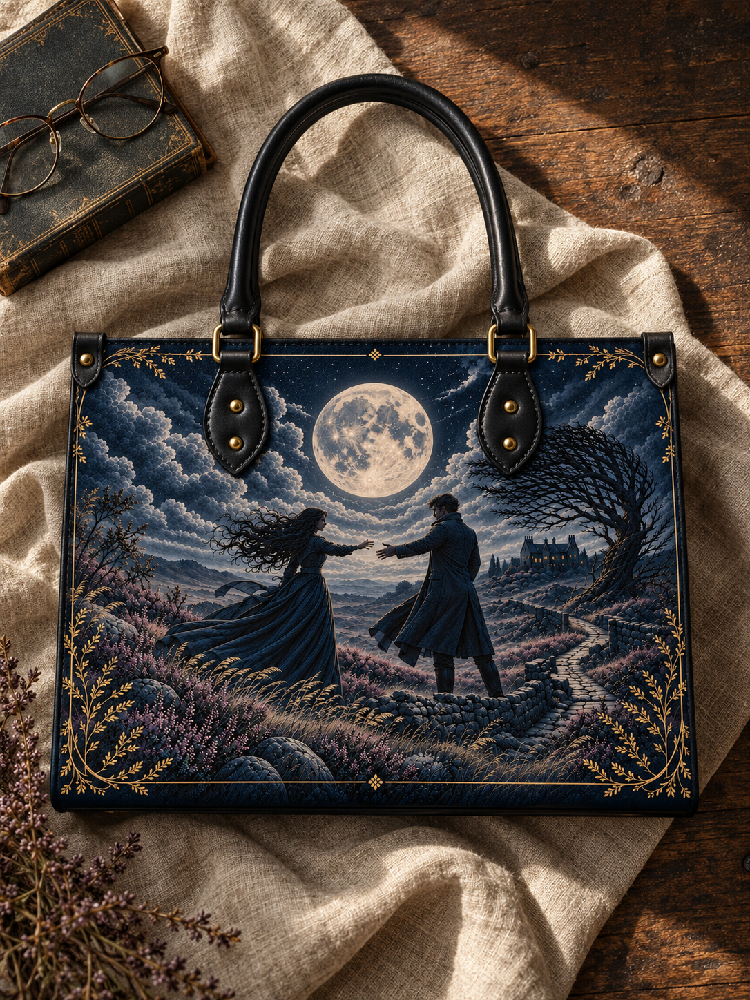 "Wuthering Heights" Windswept Moors Art Edition Leather Handbag