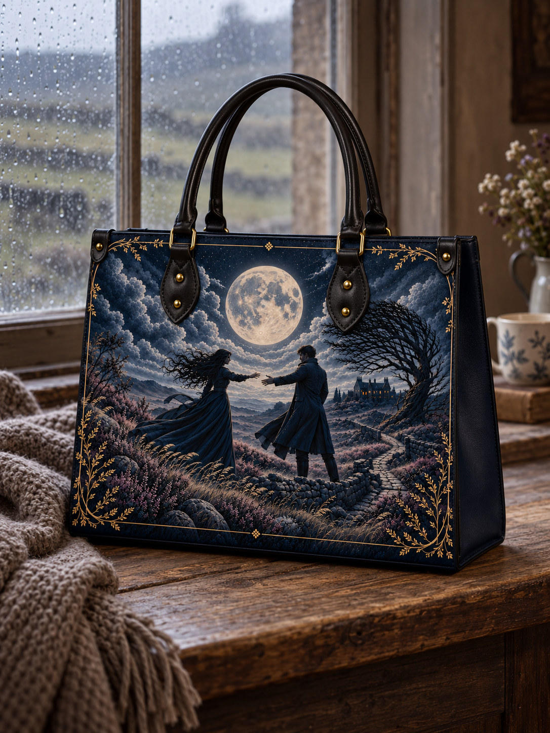 "Wuthering Heights" Windswept Moors Art Edition Leather Handbag