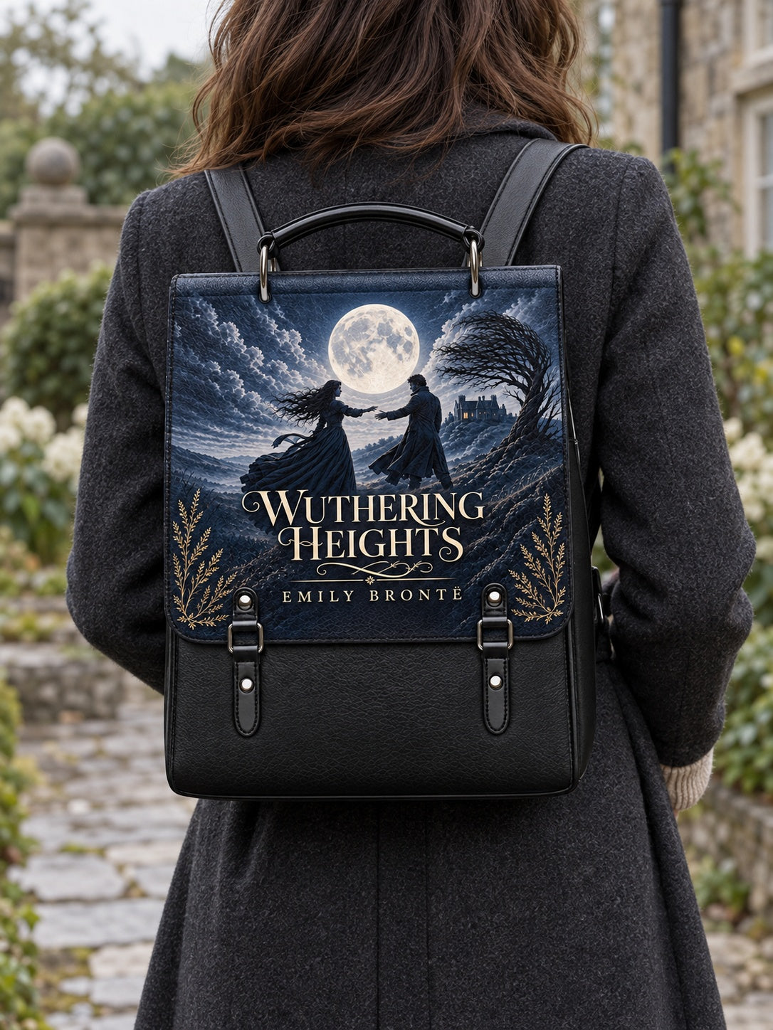 "Wuthering Heights" Windswept Moors Leather Backpack